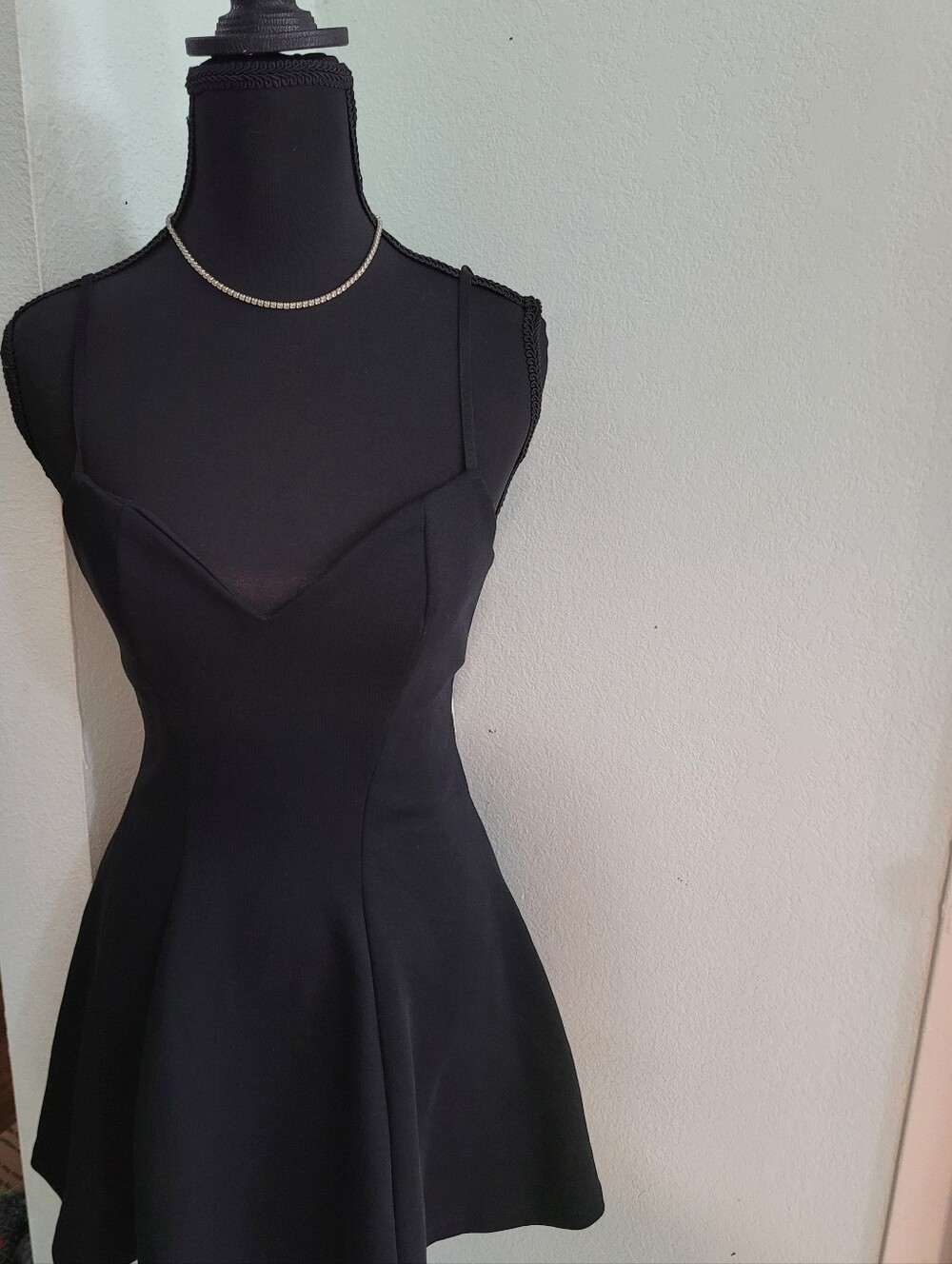 Zara Black Sweetheart Neck Mini Dress Fit and Flare Skater Dress NWT Size M